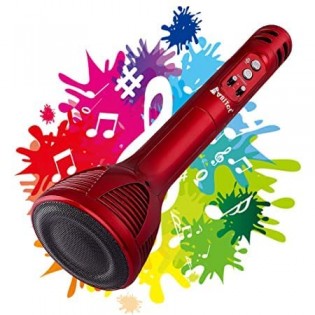 WS-1698 Handheld Wireless Microphone Mic with Audio Recording Bluetooth Speaker & Karaoke Feature for All Tablets PCs Android Smartphones