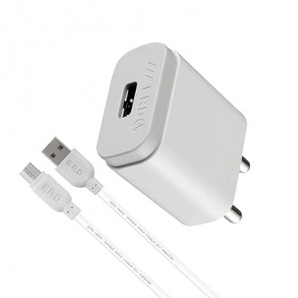 ERD TC-21 Mobile Charger 2amp Micro USB Cable,White