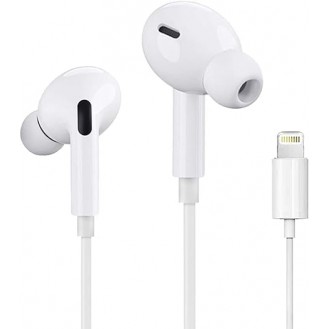 Lightning Wired Earphone Connector(Built-in Microphone & Volume Control) in-Ear Stereo Headphone/Headset Compatible with iPhone 12/SE/11/XR/XS/X/7/Plus/8/Plus - White