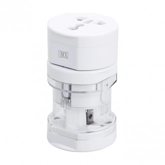  Universal Travel Adapter Set Europe EU European International Adaptor Worldwide Power Plug for USA UK AUS Japan China Itlay Germany Canada (White) (Pack of 1)