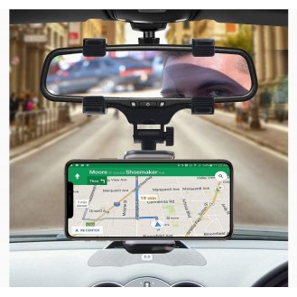  Hanging Car Rear View on Mirror Mobile Phone Holder Mount Stand for All Smartphones