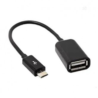  Micro USB Cable 2 A 0.127 m OTG  (Compatible with Tablets, Mobile, Black, One Cable)